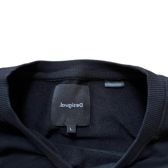 DESIGUAL Love Yourself Love Others Love the World Black Sweatshirt Sweater - Picture 5 of 8